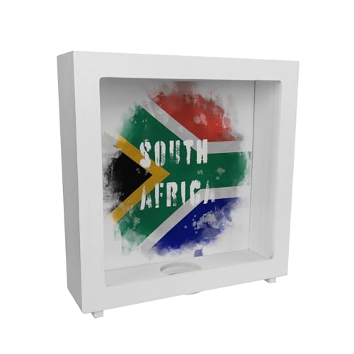 Rahmen Spardose aus Holz Südafrika-Flagge im Used Look - Sparschwein für Urlauber eine schöne Sparbüchse mit der südafrikanischen Nationalflagge verziert um auf die Reise zu Rahmen Spardose aus Holz Südafrika-Flagge im Used Look - Sparschwein für Urlauber eine schöne Sparbüchse mit der südafrikanischen Nationalflagge verziert um auf die Reise zu von speecheese