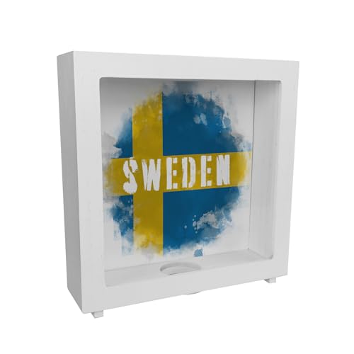 Rahmen Spardose aus Holz mit Schweden-Flagge im Used Look - Sparschwein für Urlauber eine schöne Sparbüchse mit der schwedischen Nationalflagge verziert um auf die Reise nach Rahmen Spardose aus Holz mit Schweden-Flagge im Used Look - Sparschwein für Urlauber eine schöne Sparbüchse mit der schwedischen Nationalflagge verziert um auf die Reise nach von speecheese