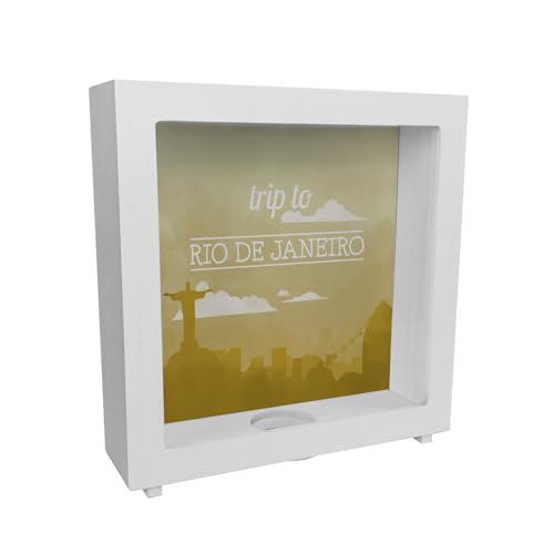 Rahmen Spardose aus Holz mit schönem Motiv und Text - Trip to Rio de Janeiro in gelb Rahmen Spardose aus Holz für den nächsten Städtetrip nach Rio de Janeiro als Geschenk für Rahmen Spardose aus Holz mit schönem Motiv und Text - Trip to Rio de Janeiro in gelb Rahmen Spardose aus Holz für den nächsten Städtetrip nach Rio de Janeiro als Geschenk für von speecheese