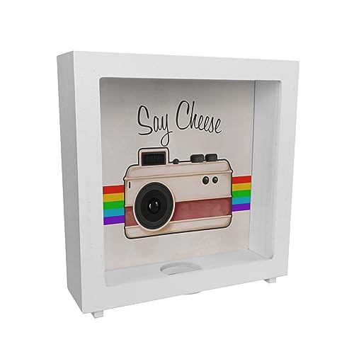 Say Cheese Rahmen Spardose aus Holz mit Retro Kameramotiv schöne Sparbüchse für Fotografen im Retrolook als Geschenk um für eine Neue Kamera oder Equipment zu sparen Say Cheese Rahmen Spardose aus Holz mit Retro Kameramotiv schöne Sparbüchse für Fotografen im Retrolook als Geschenk um für eine Neue Kamera oder Equipment zu sparen von speecheese