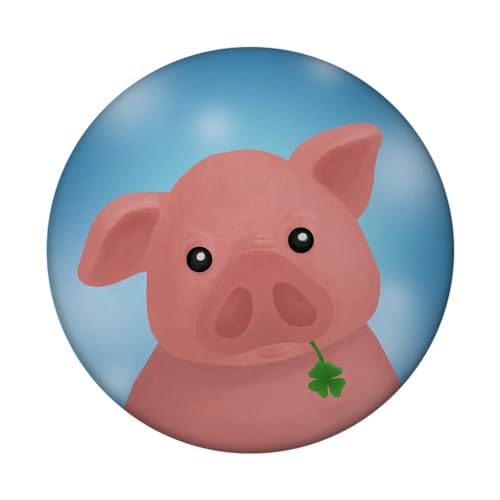 Schweinchen Glücksbringer Magnet rund mit Flaschenöffner rund zum Anpinnen wichtiger Notizen und Lieber Botschaften an Freunde und Partner von speecheese