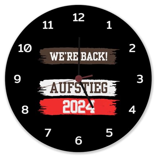 St. Pauli Aufstieg 2024 Wanduhr aus Alu mit Spruch We're Back Wappen-Glanz am Hafen Hamburgs Stolz Reeperbahn und Landungsbrücken feiern mit St. Pauli Aufstieg 2024 Wanduhr aus Alu mit Spruch We're Back Wappen-Glanz am Hafen Hamburgs Stolz Reeperbahn und Landungsbrücken feiern mit von speecheese
