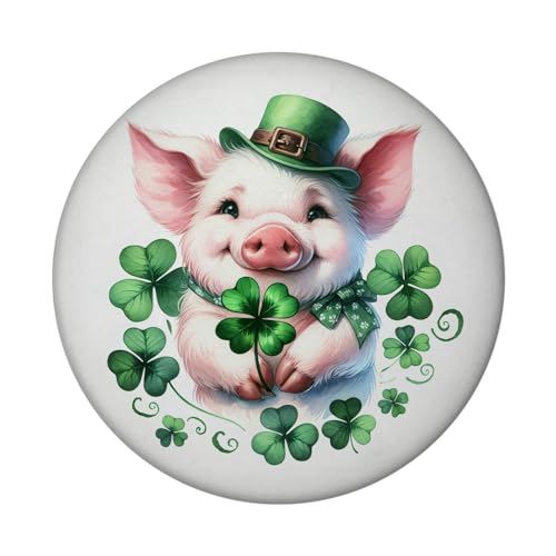 Süßes Schwein das Glück bringt Magnet Grün Kleeblatt Schwein Magnet Natur Tier Symbol Glücksbringer Pflanze für Kühlschrank von speecheese