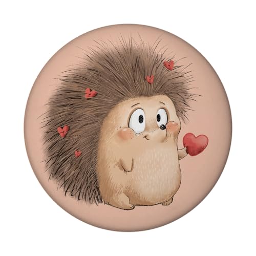 Verliebter Igel Magnet rund mit Flaschenöffner rund Liebesbote Cartoon Igel Magnet rund mit Flaschenöffner Romantische Herzen Liebe Valentinsgeschenk für Valentinstag von speecheese