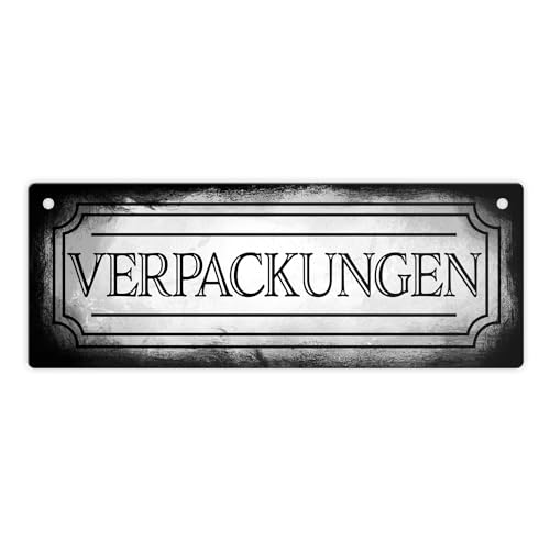 Verpackungen Metallschild L in 10,5x28cm für die Mülltrennung im Used Look schönes Blechschild für den Mülleimer in Retrooptik um klar zu machen welcher Müll in welche Tonne gehört von speecheese