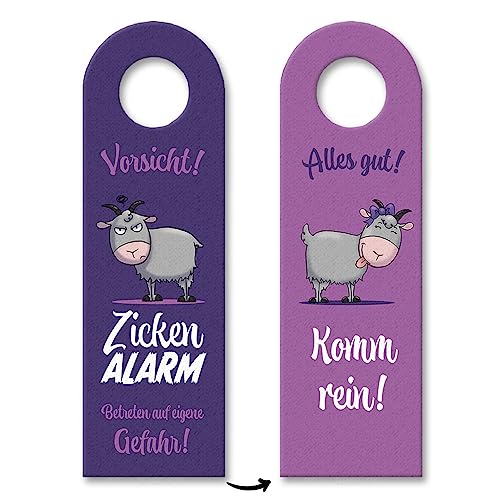 Vorsicht Zickenalarm Türhänger mit süßen Ziegen originelles Türschild für das Kinderzimmer deiner Tochter oder die Türklinke deiner besten Freundin Vorsicht Zickenalarm Türhänger mit süßen Ziegen originelles Türschild für das Kinderzimmer deiner Tochter oder die Türklinke deiner besten Freundin von speecheese