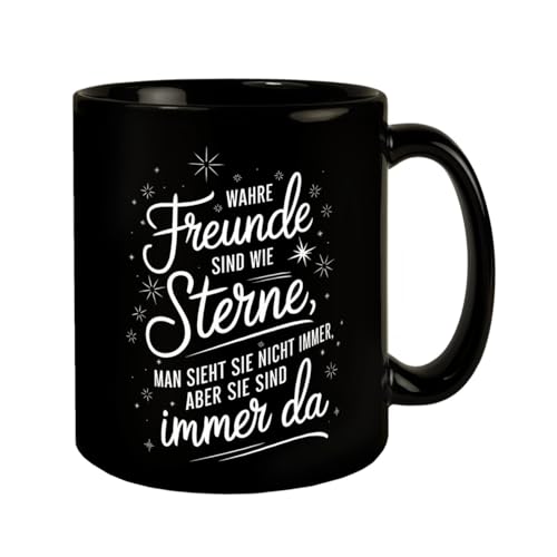 Wahre Freunde sind wie Sterne Tasse Lustige KaffeeTasse für beste Freunde - Spruch erinnert an treue Freundschaften von speecheese