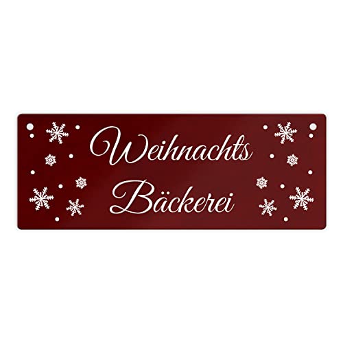 Weihnachten Metallschild in rot zum Thema WeihnachtenDezember Metall-Schild Weihnachten Blechschild Weihnachtsbäckerei Aluminium Schild Schneeflocke von speecheese