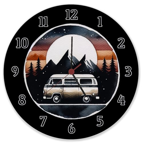 Wohnmobil Wanduhr aus Glas Einzigartige Camping Wagen Uhr Caravan Design für Fahrzeug Campingplatz Freizeit Reisen Liebhaber Geschenk von speecheese