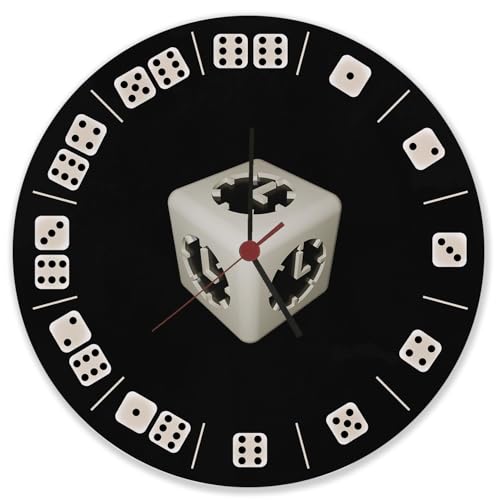 Würfelaugen Wanduhr aus Glas Uhr mit witzigem Motiv Würfel Würfeluhr rund schwarz lustig Spieler Brettspiele Dekouhr besonders Deko Dekoration Würfelaugen Wanduhr aus Glas Uhr mit witzigem Motiv Würfel Würfeluhr rund schwarz lustig Spieler Brettspiele Dekouhr besonders Deko Dekoration von speecheese