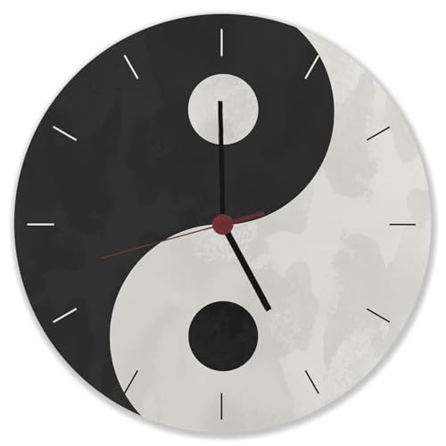 Yin und Yang Wanduhr Uhr mit chinesischem Zeichen für Harmonie als schönes Deko für Menschen die gerne meditieren von speecheese