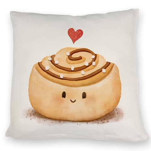 Zimtschnecke Kissen EIN schönes DekoKissen für die Couch Kissen Kawaii süßes Teenager Zimtrolle knuffiges Sofa Kuchen Motiv kuscheliger Kissen bezug von speecheese