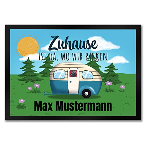 Zuhause ist wo wir Parken Campingwagen Fußmatte - personalisiert mit euren Namen - als Deko für Camper die Camping lieben und im Wohnwagen leben persönliches Mitbringsel für Campingplatz Besucher Zuhause ist wo wir Parken Campingwagen Fußmatte - personalisiert mit euren Namen - als Deko für Camper die Camping lieben und im Wohnwagen leben persönliches Mitbringsel für Campingplatz Besucher von speecheese