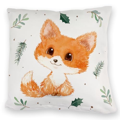 speecheese Baby Fuchs im Aquarell-Stil Kuschelkissen EIN bequemes DekoKuschelkissen für die Couch Kuschelkissen niedliches Frauen KuschelKuschelkissen Natur Waldtiere Motiv Aquarell Winter von speecheese