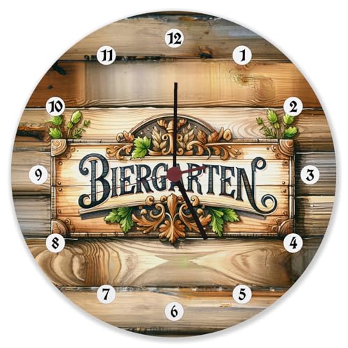 speecheese Biergarten Wanduhr aus Alu Rustikale Wanduhr aus Alu im Biergarten-Stil mit altdeutscher Schrift und Hintergrund - Perfekt für Bierliebhaber und Sammler speecheese Biergarten Wanduhr aus Alu Rustikale Wanduhr aus Alu im Biergarten-Stil mit altdeutscher Schrift und Hintergrund - Perfekt für Bierliebhaber und Sammler von speecheese