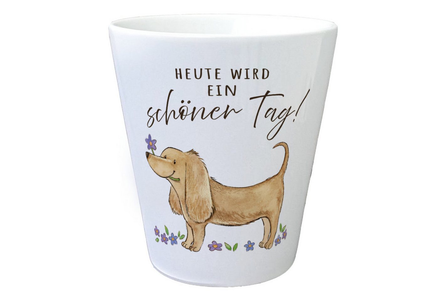 speecheese Blumentopf Dackel mit Blume Blumentopf mit Spruch Heute wird ein schöner Tag speecheese Blumentopf Dackel mit Blume Blumentopf mit Spruch Heute wird ein schöner Tag von speecheese