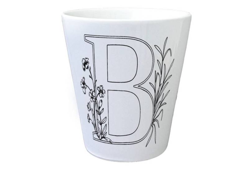 speecheese Blumentopf Floral Buchstabe B Blumentopf zum Ausmalen für Kunstliebhaber von speecheese