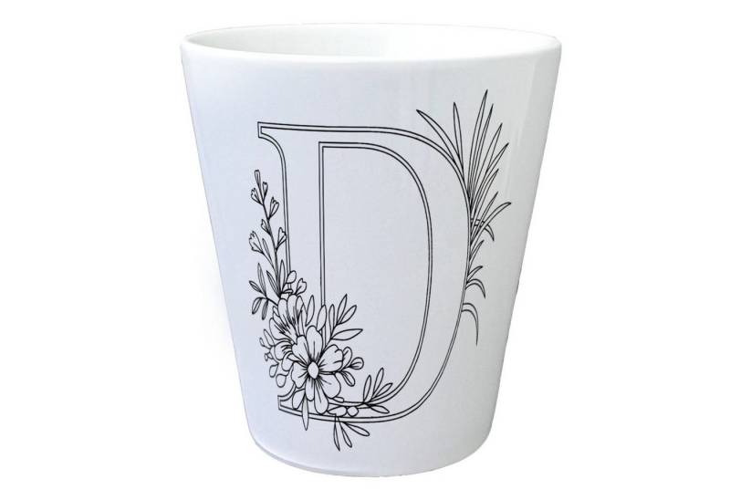speecheese Blumentopf Floral Buchstabe D Blumentopf zum Ausmalen für Kunstliebhaber von speecheese