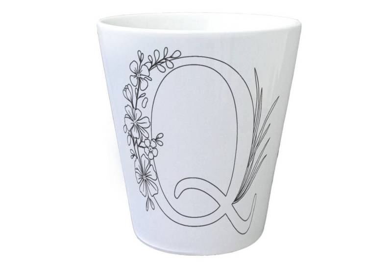speecheese Blumentopf Floral Buchstabe Q Blumentopf zum Ausmalen für Kunstliebhaber von speecheese