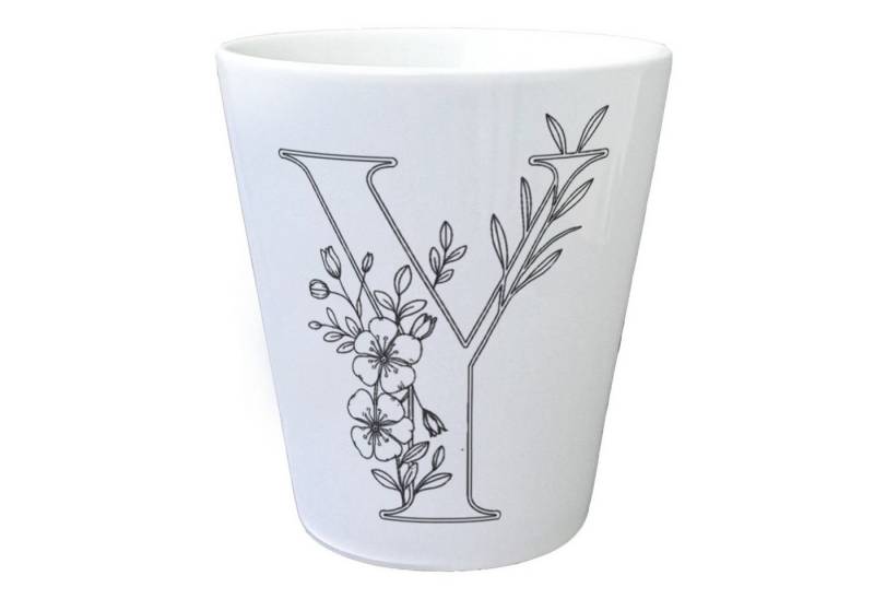 speecheese Blumentopf Floral Buchstabe Y Blumentopf zum Ausmalen für Kunstliebhaber von speecheese