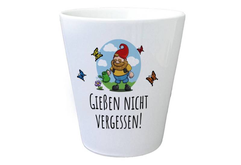 speecheese Blumentopf Gartenzwerg Blumentopf mit Spruch Gießen nicht vergessen von speecheese