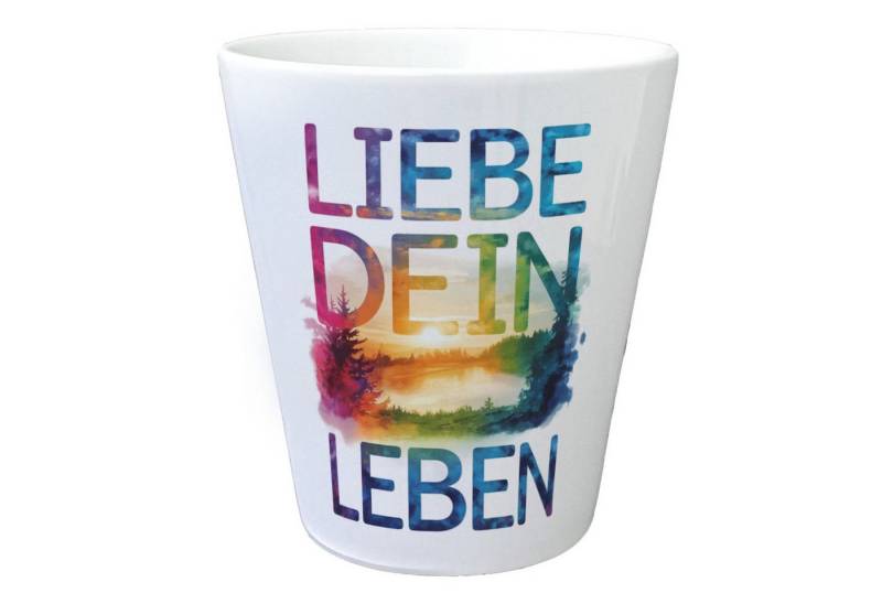 speecheese Blumentopf Liebe dein Leben Blumentopf Aquarell Design von speecheese