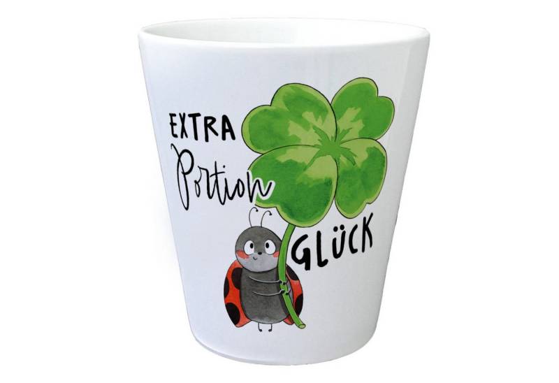 speecheese Blumentopf Marienkäfer Blumentopf mit Spruch Extra Portion Glück von speecheese