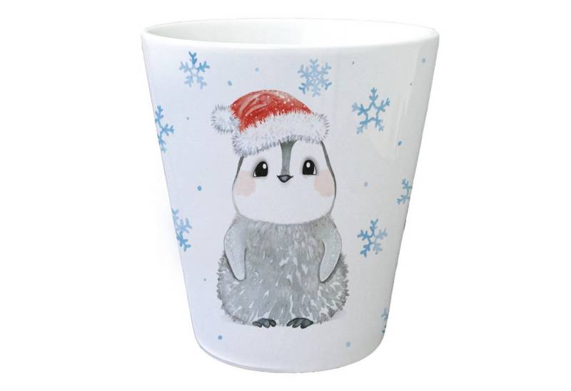 speecheese Blumentopf Pinguin mit Weihnachtsmütze Blumentopf von speecheese