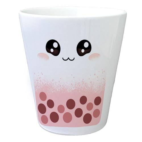 speecheese Bubble Tea Blumentopf in rosa EIN bunter Pflanzentopf für den Balkon Kawaii Manga Japan Übertopf süßer Boba Getränk Kinderzimmer Teenager Japanischer Stil niedlich von speecheese