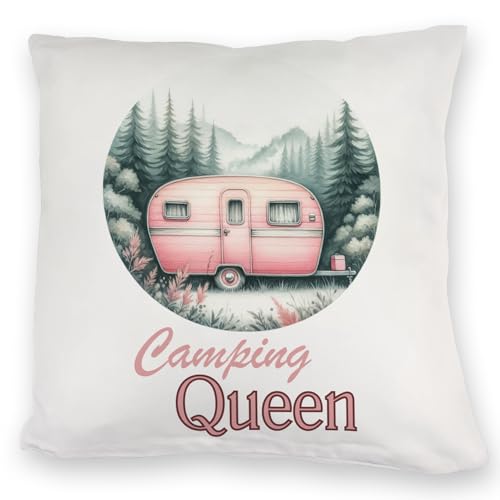 speecheese Camping Queen Wohnwagen Kuschelkissen Rosa Wohnwagen Kuschelkissen Im Herzen Unberührter Natur Wildnis Freiheit Landschaftsplätzchen Urlaub CamperKuschelkissen von speecheese