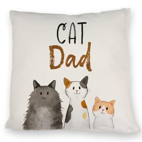 speecheese Cat Dad Kissen mit Spruch EIN niedliches DekoKissen für Katzenbesitzer Katzen Cat Mom Katze Motiv Frauen Kuscheliger Kissen bezug Sofa Glückskatze Haustier Liebe von speecheese