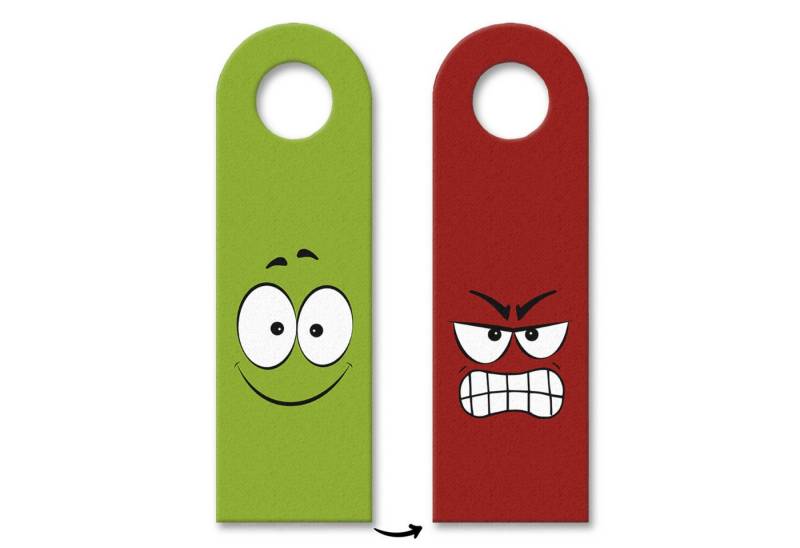 speecheese Dekohänger 3x Liebes Gesicht oder böses Türhänger Türanhänger Türschild von speecheese