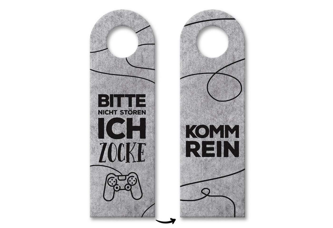 Kikkerland Dekohänger Nicht stören ich zocke oder Komm rein Türhänger in Grau mit Zocker Kikkerland Dekohänger Nicht stören ich zocke oder Komm rein Türhänger in Grau mit Zocker von Kikkerland