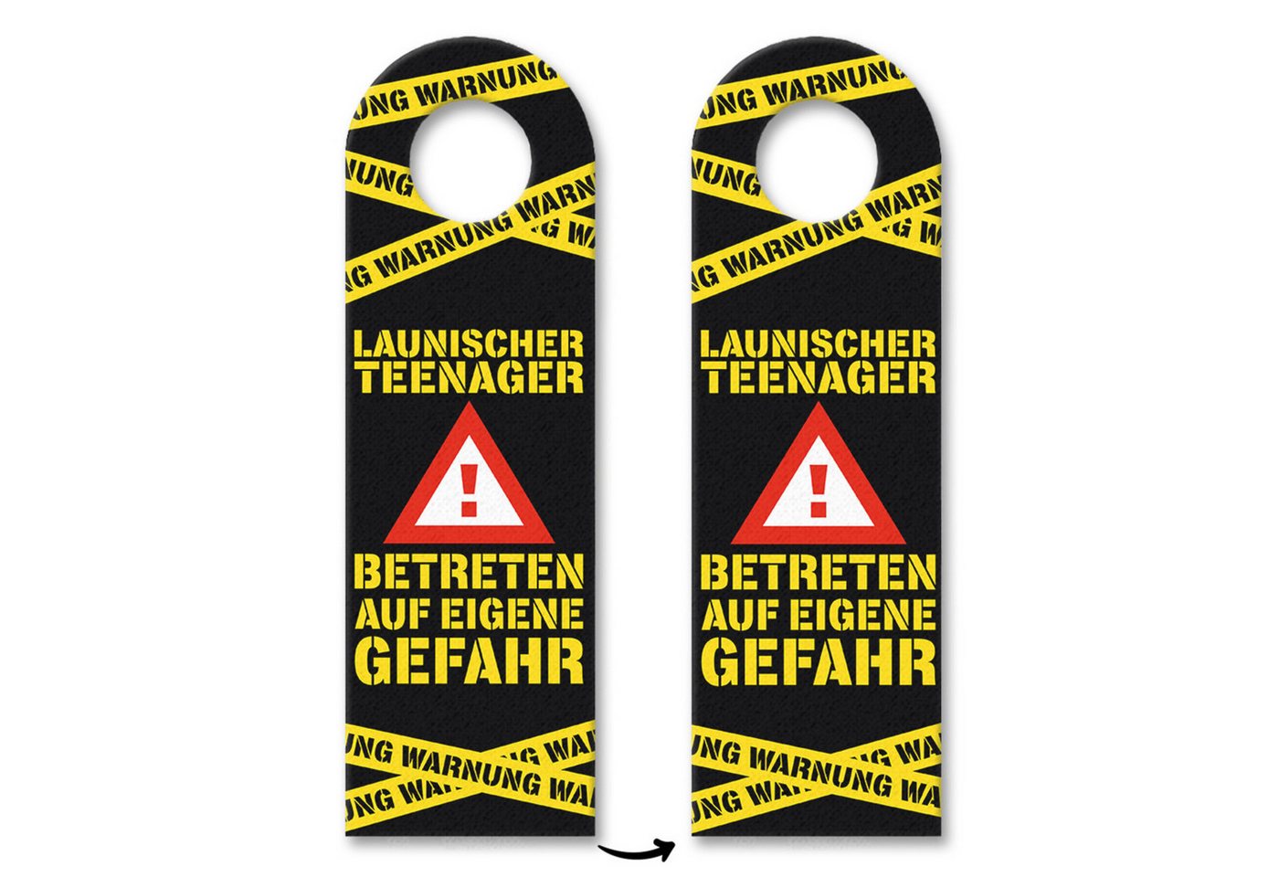 speecheese Dekohänger Warnung Launischer Teenager Türhänger 10er Set mit Warnzeichen in von speecheese