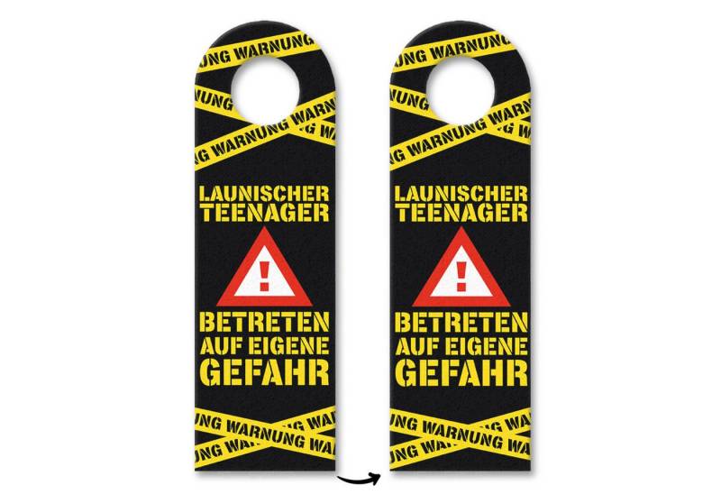 speecheese Dekohänger Warnung Launischer Teenager Türhänger 10er Set mit Warnzeichen in von speecheese
