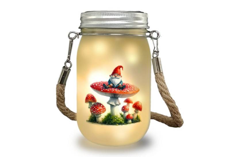 speecheese Dekolicht Gartenzwerg auf Fliegenpilz Solarlicht von speecheese