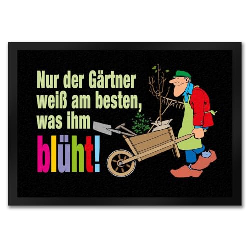 speecheese Der Gärtner weiß, was ihm blüht! Fußmatte in 35x50 cm Garten Schmutzfangmatte für Gärtner Humor speecheese Der Gärtner weiß, was ihm blüht! Fußmatte in 35x50 cm Garten Schmutzfangmatte für Gärtner Humor von speecheese