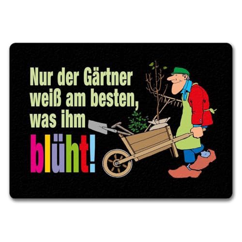 speecheese Der Gärtner weiß, was ihm blüht! Fußmatte in 35x50 cm ohne Rand Garten Schmutzfangmatte für Gärtner Humor speecheese Der Gärtner weiß, was ihm blüht! Fußmatte in 35x50 cm ohne Rand Garten Schmutzfangmatte für Gärtner Humor von speecheese