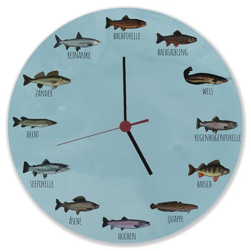 speecheese Deutsche Fischarten Wanduhr Uhr mit Fischen aus Deutschen Gewässern witzige Idee für Angler als Deko für das Vereinsheim, die Garage oder den Keller speecheese Deutsche Fischarten Wanduhr Uhr mit Fischen aus Deutschen Gewässern witzige Idee für Angler als Deko für das Vereinsheim, die Garage oder den Keller von speecheese