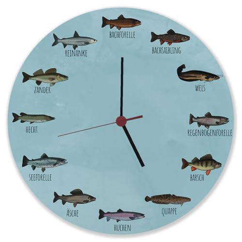 speecheese Deutsche Fischarten Wanduhr aus Alu Uhr mit Fischen aus Deutschen Gewässern witzige Idee für Angler als Deko für das Vereinsheim, die Garage oder den Keller speecheese Deutsche Fischarten Wanduhr aus Alu Uhr mit Fischen aus Deutschen Gewässern witzige Idee für Angler als Deko für das Vereinsheim, die Garage oder den Keller von speecheese