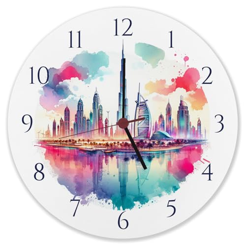 speecheese Dubai Wanduhr aus Alu Stadt Skyline Uhr Orient Flair mit Wahrzeichen Wolkenkratzer Architektur Dekorative Naher Osten Wanddeko speecheese Dubai Wanduhr aus Alu Stadt Skyline Uhr Orient Flair mit Wahrzeichen Wolkenkratzer Architektur Dekorative Naher Osten Wanddeko von speecheese