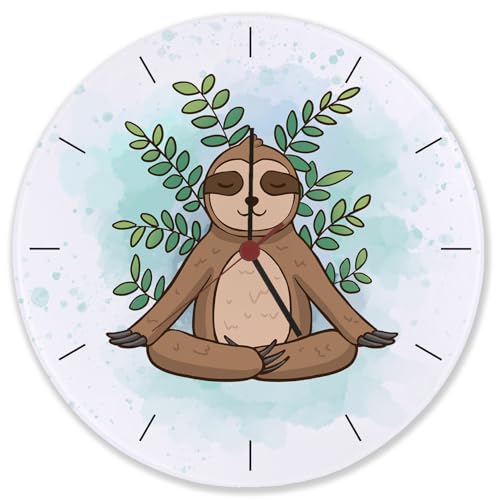 speecheese Faultier Meditation Wanduhr aus Glas Lustige Uhr für mehr Achtsamkeit Besinnlichkeit mit witzigem Sloth Motiv für entspannte Menschen speecheese Faultier Meditation Wanduhr aus Glas Lustige Uhr für mehr Achtsamkeit Besinnlichkeit mit witzigem Sloth Motiv für entspannte Menschen von speecheese