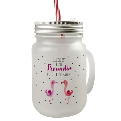 speecheese Flamingo Mason Jar Henkel Trinkglas mit Deckel mit Spruch Glück ist eine Freundin wie dich zu haben ein liebevolles Glas für beste Freunde Motiv Geburtstagsgeschenk Frauen haben speecheese Flamingo Mason Jar Henkel Trinkglas mit Deckel mit Spruch Glück ist eine Freundin wie dich zu haben ein liebevolles Glas für beste Freunde Motiv Geburtstagsgeschenk Frauen haben von speecheese