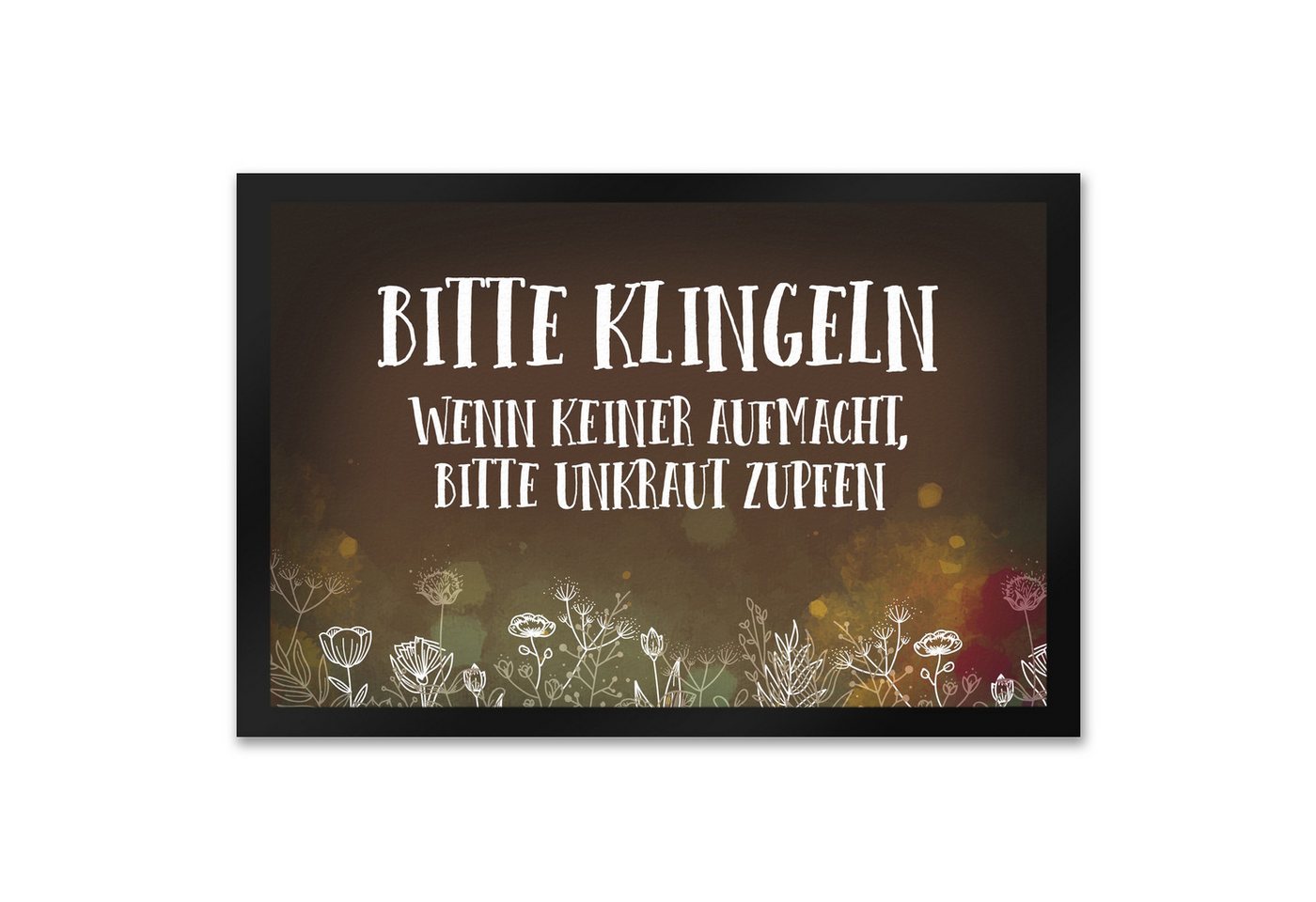 speecheese Fußmatte Bitte klingeln Unkraut Fußmatte XXL mit Blumen Motiv von speecheese