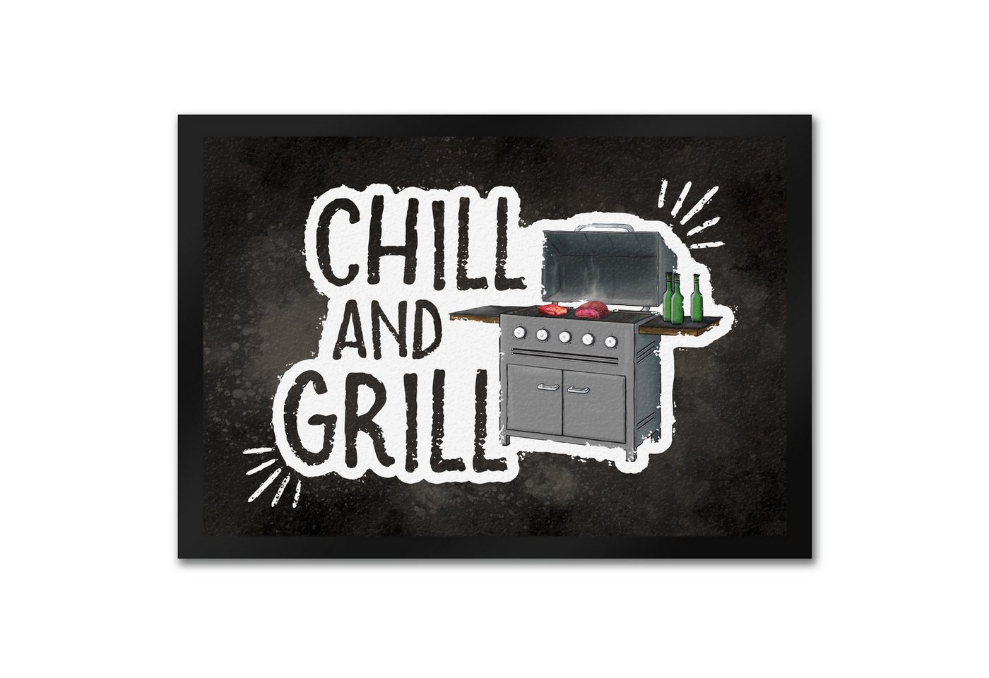 speecheese Fußmatte Chill and grill Fußmatte mit Elektrogrill Motiv Fleisch Wurst Bier speecheese Fußmatte Chill and grill Fußmatte mit Elektrogrill Motiv Fleisch Wurst Bier von speecheese