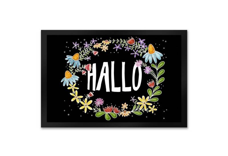 speecheese Fußmatte Hallo Fußmatte XXL mit Blumen Motiv Fußabtreter Türmatte speecheese Fußmatte Hallo Fußmatte XXL mit Blumen Motiv Fußabtreter Türmatte von speecheese