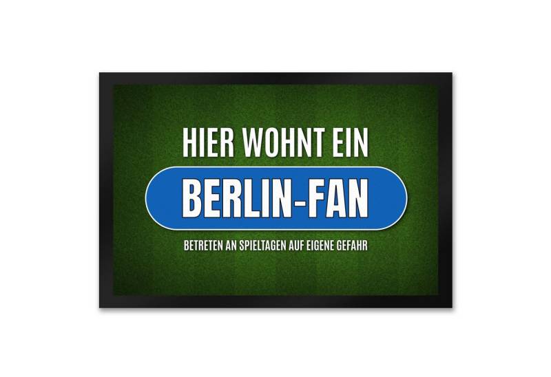 speecheese Fußmatte Hier wohnt ein Berlin Fan Fußmatte XXL mit Rasen Motiv von speecheese