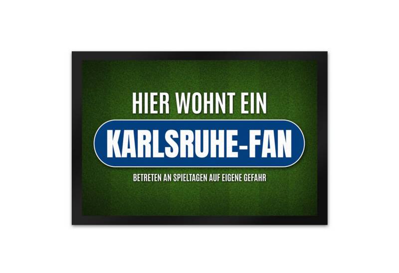 speecheese Fußmatte Hier wohnt ein Karlsruhe Fan Fußmatte XL mit Rasen Motiv speecheese Fußmatte Hier wohnt ein Karlsruhe Fan Fußmatte XL mit Rasen Motiv von speecheese