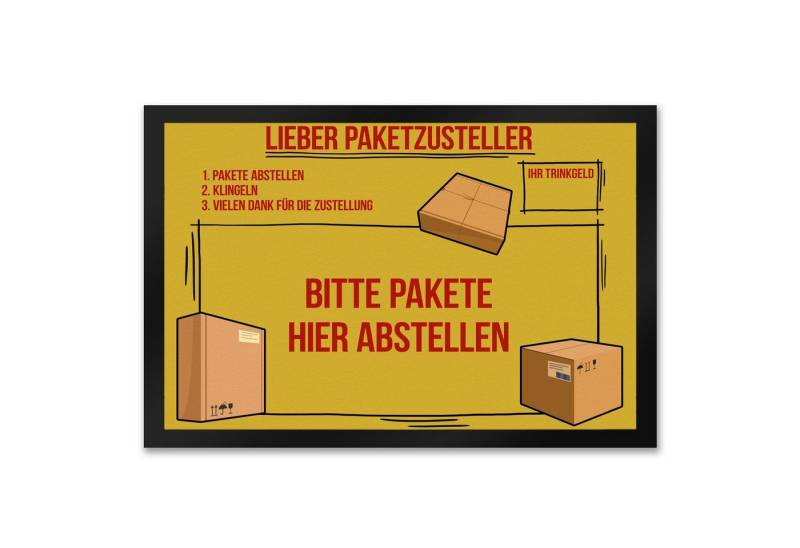 speecheese Fußmatte Lieber Paketzusteller Fußmatte XXL mit Paket Motiv Fußmatte Fussmatte von speecheese