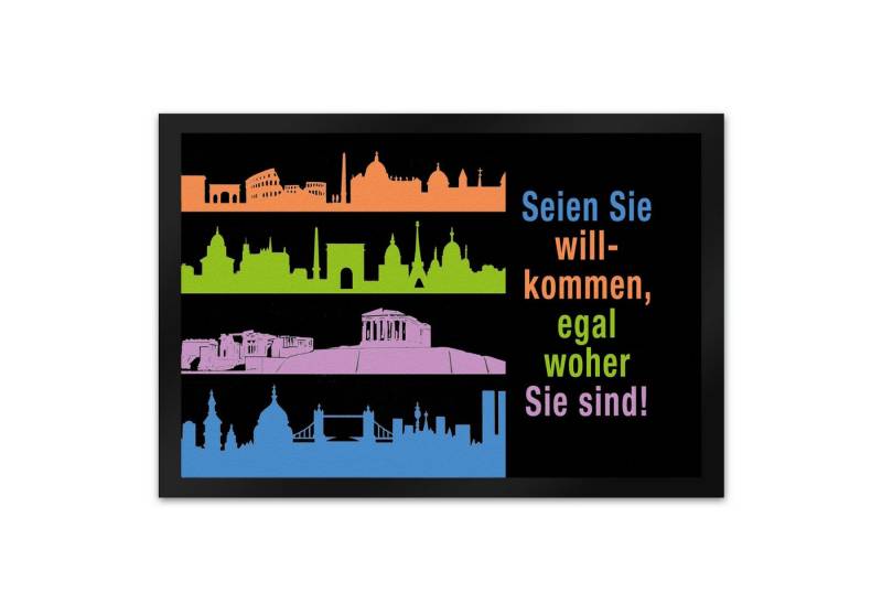 speecheese Fußmatte Metropolen Fußmatte XL in 40x60 cm mit Spruch: Willkommen egal woher speecheese Fußmatte Metropolen Fußmatte XL in 40x60 cm mit Spruch: Willkommen egal woher von speecheese